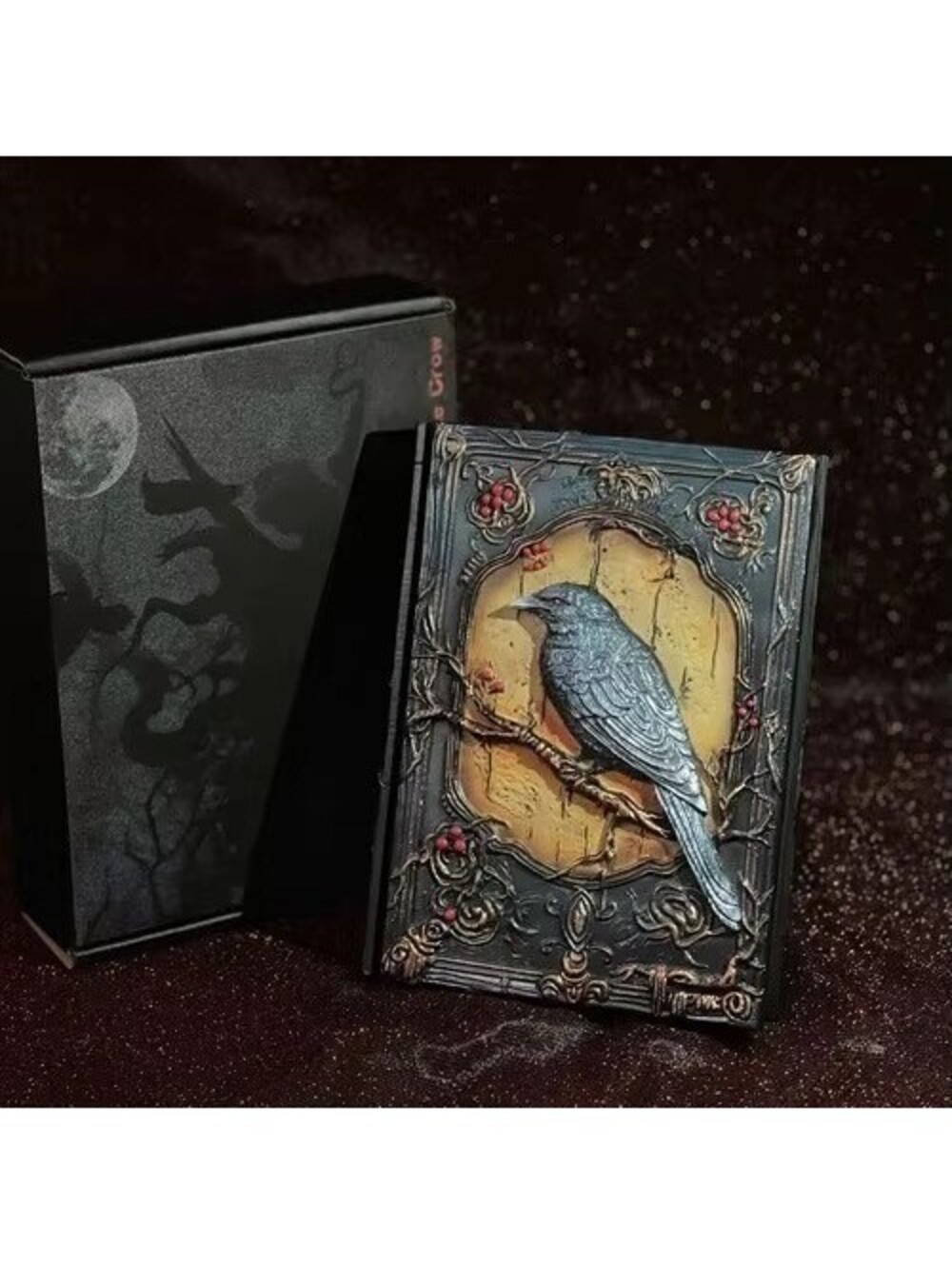 3D Raven Resin Journal – Gothic Embossed Notebook & Fantasy RPG Spellbook
